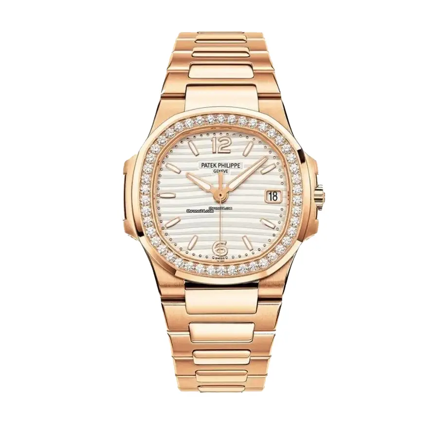 Patek-Nautilus-White-71181200R-001-Ladies-1.webp Patek Philippe Nautilus 7118/1200R-001 “Rose Gold Diamond Bezel” Luxury Clone Quality - Image 1