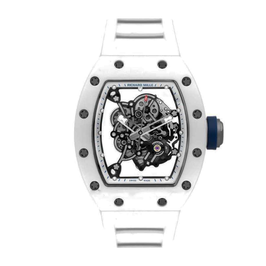 richard-mille-rm55-kv-white-ceramic-bubba-watson-japan-blue-skeleton-dial-m8215-replica.jpg Richard Mille RM 055 “Bubba Watson” Elite Super Clone - Image 1