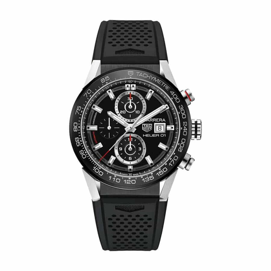 tag-carrera-black-rubber-replica.jpg TAG Heuer Carrera Chronograph CBN2A1B.BA0643 “Black Rubber” Deluxe Copy Quality - Image 1